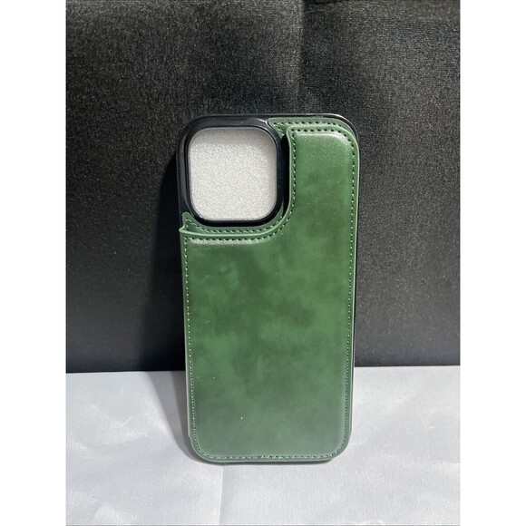 iPhone 16 Pro Max Leather Wallet Case Flip Folio Leather Cover - Picture 2 of 7